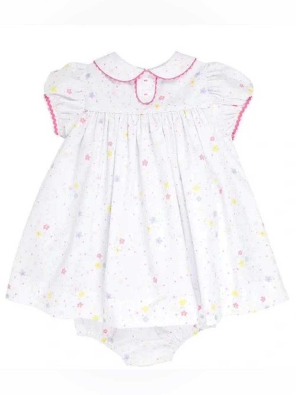 The Beaufort Bonnet Company Dress White Floral and Polka Dots with Bloomers